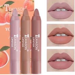 image-3 Packs Of Matte Lipstick Matte Velvet Lipstick Pen Bean Paste Milk Tea Color Lipstick Crayons Lipstick Students