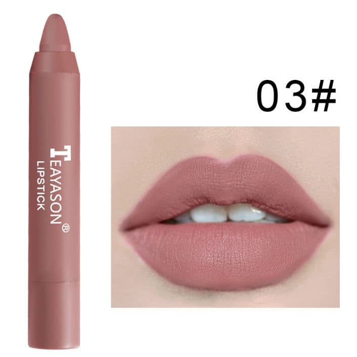 image-3 Packs Of Matte Lipstick Matte Velvet Lipstick Pen Bean Paste Milk Tea Color Lipstick Crayons Lipstick Students