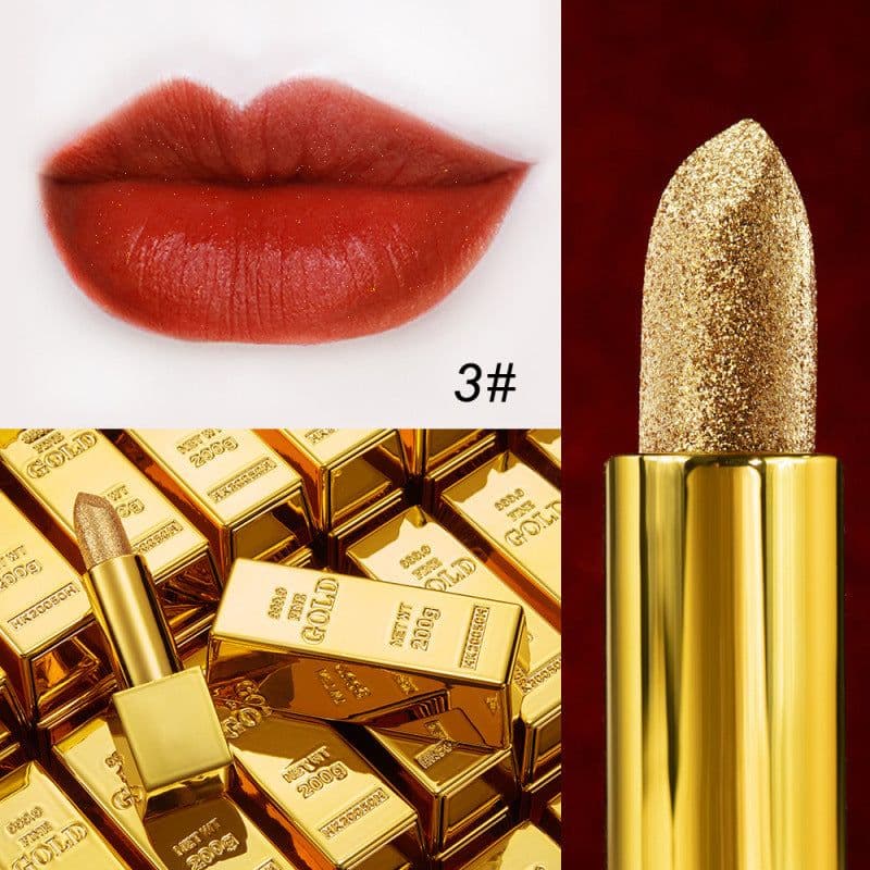 image-Velvet Matte Non-stick Cup Is Not Easy To Fade Fashionable Shiny Gold Powder Lipstick