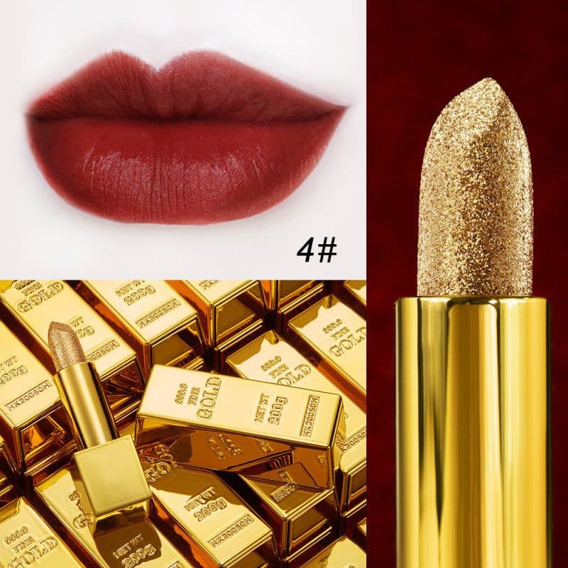 image-Velvet Matte Non-stick Cup Is Not Easy To Fade Fashionable Shiny Gold Powder Lipstick