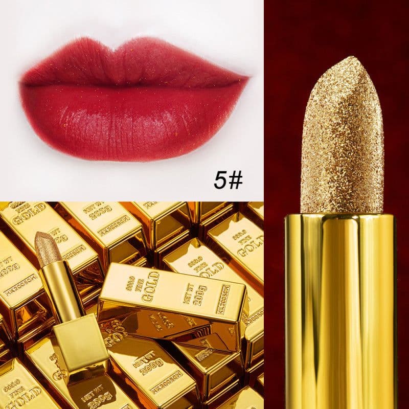 image-Velvet Matte Non-stick Cup Is Not Easy To Fade Fashionable Shiny Gold Powder Lipstick