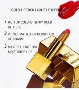 image-Velvet Matte Non-stick Cup Is Not Easy To Fade Fashionable Shiny Gold Powder Lipstick