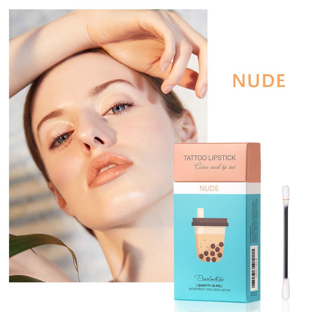 image-20 Pcs Set Cotton Swab Lipsticks For Outdoor Portable Lipsticks Cosmetics Waterproof Case Lasting Long Cigarette Liquid Lipstick
