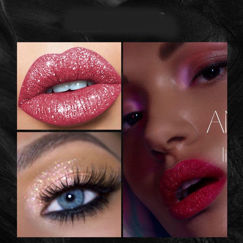 image-12Pcs Liquid Lipstick Set Halloween Makeup Diamond Symphony Lip Gloss Long Lasting Moisturizing Lip Glaze Glitter Cosmetic