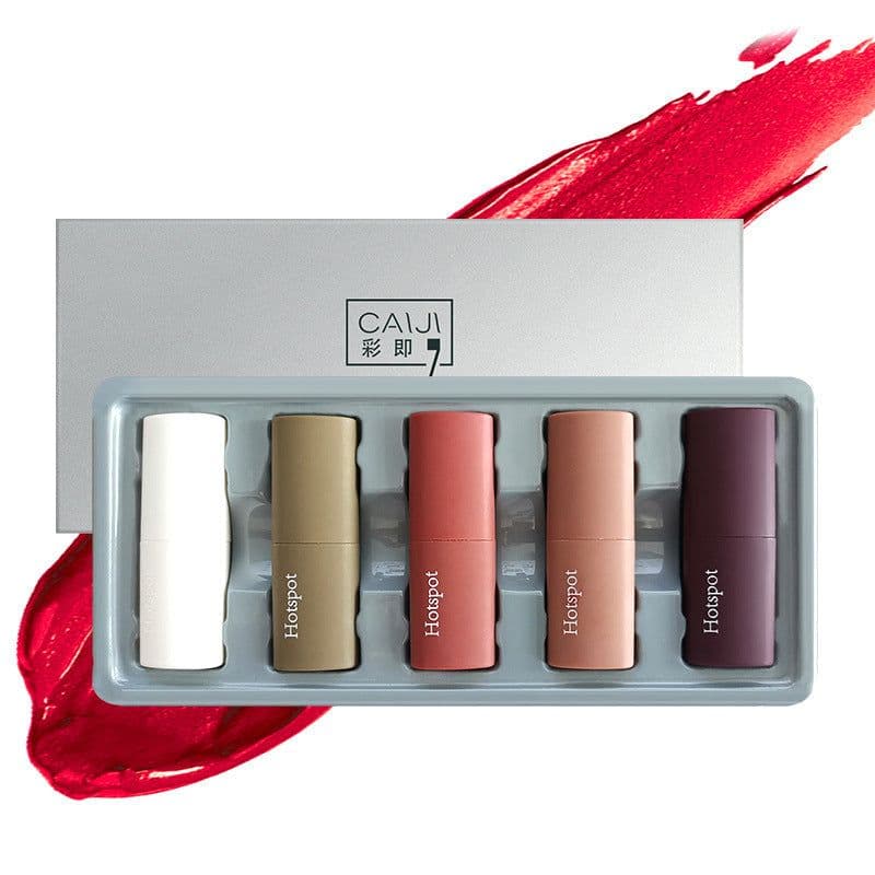 image-Gift Box Lipstick Set Cosmetic Mousse Velvet Matte Waterproof Non-stick Cup