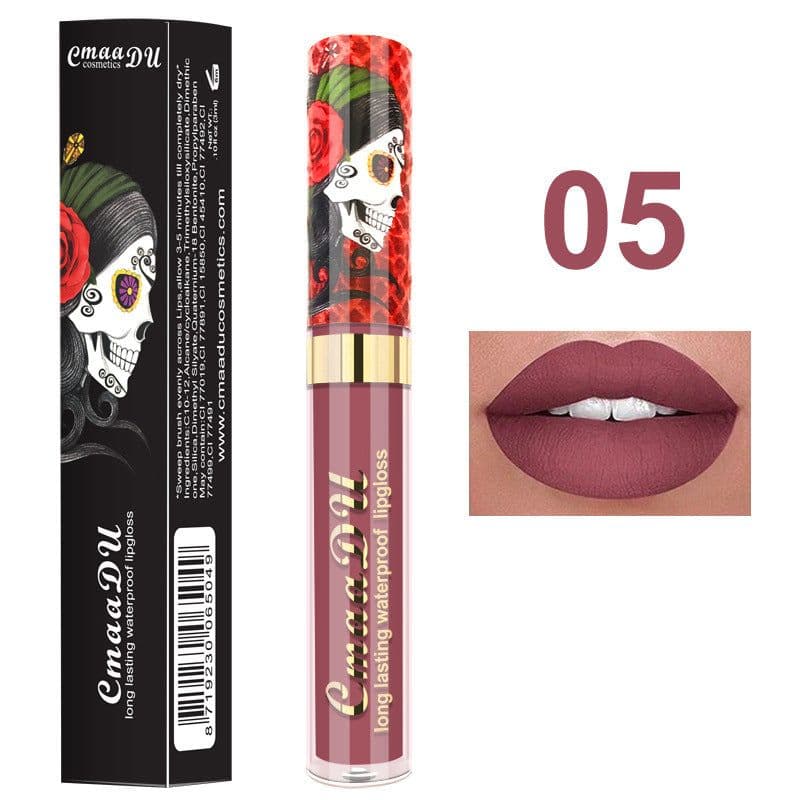 image-Light Metal Pearlescent Skull Single Lip Gloss Lipstick