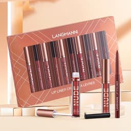 image-Lip Liner And Lipstick Makeup 12 Pcs Set 6 Matte Lipstick 6 Lip Liner Pens Waterproof Long Lasting Matte Lipstick Beauty Cosmetics Makeup Gift For Girls Lipstick Set