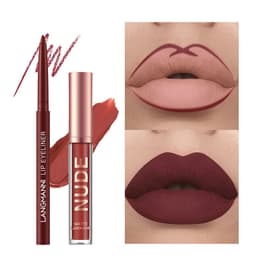 image-Lip Liner And Lipstick Makeup 12 Pcs Set 6 Matte Lipstick 6 Lip Liner Pens Waterproof Long Lasting Matte Lipstick Beauty Cosmetics Makeup Gift For Girls Lipstick Set