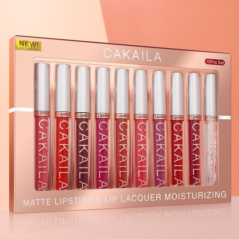 image-Pack Of 10 Matte Nonstick Cup Waterproof Lip Gloss