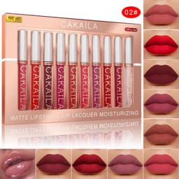 image-Pack Of 10 Matte Nonstick Cup Waterproof Lip Gloss