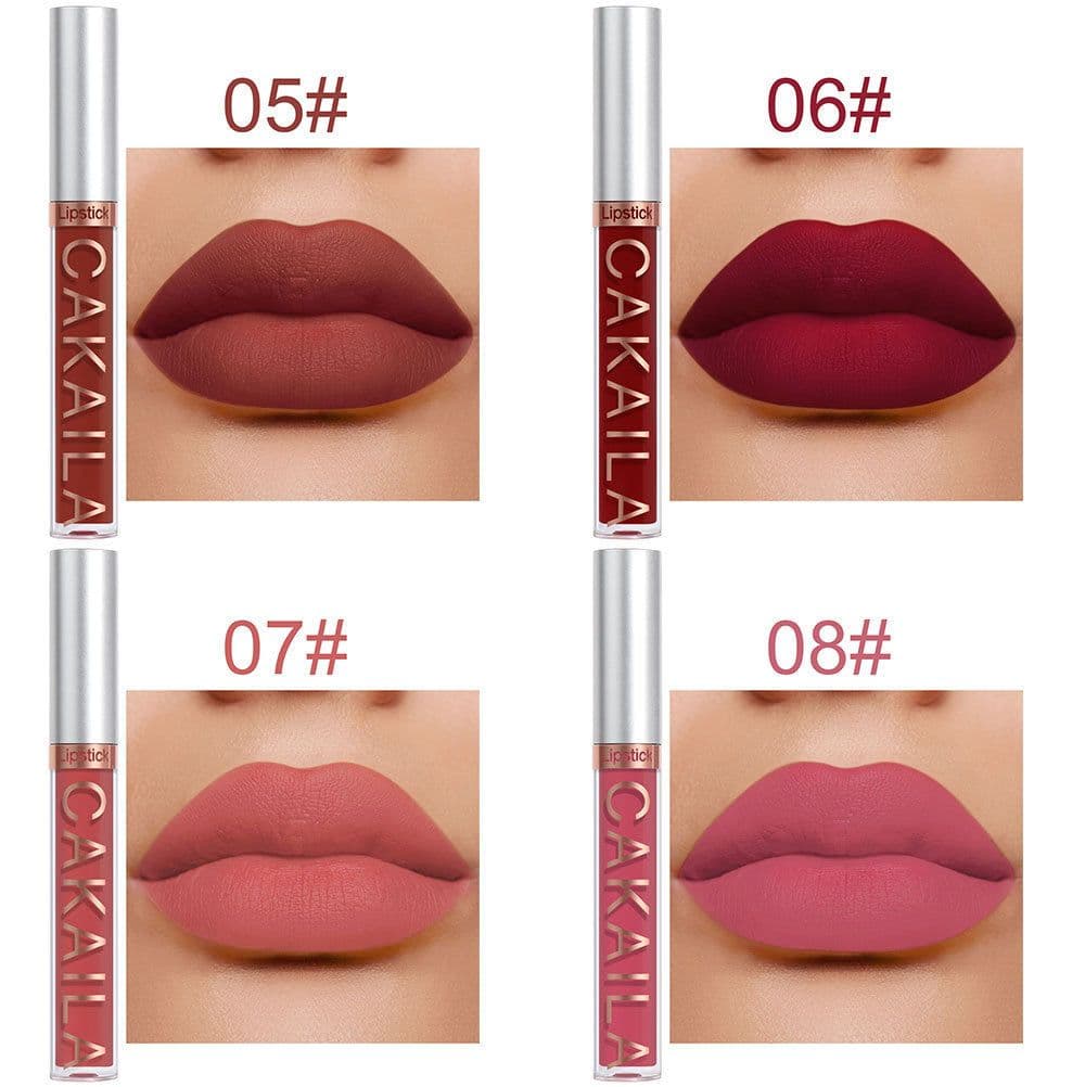 image-Pack Of 10 Matte Nonstick Cup Waterproof Lip Gloss