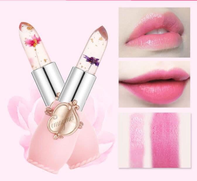 image-Jelly Flower Lipstick Color Changing Lip Gloss Moistening Temperature Crystal Pomade Transparent Lip Color Balm Makeup Cosm