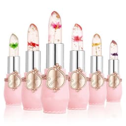 image-Jelly Flower Lipstick Color Changing Lip Gloss Moistening Temperature Crystal Pomade Transparent Lip Color Balm Makeup Cosm