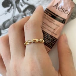 image-S925 Sterling Silver Hollow Flower Ring Fashionable Simple Adjustable Diamond Ring