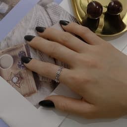 image-S925 Sterling Silver Hollow Flower Ring Fashionable Simple Adjustable Diamond Ring