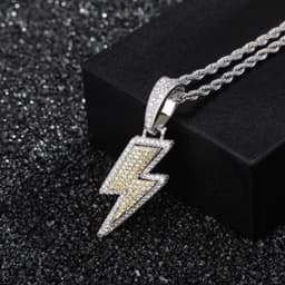 image-Hot Selling Lightning Hip Hop Pendant Micro-inlaid Zircon Hip Hop Fashion Trendy Hip Hop Jewelry