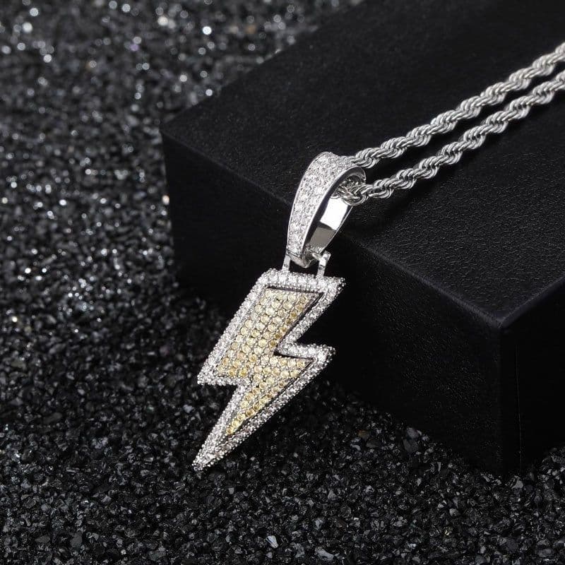 image-Hot Selling Lightning Hip Hop Pendant Micro-inlaid Zircon Hip Hop Fashion Trendy Hip Hop Jewelry