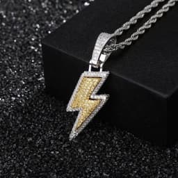 image-Hot Selling Lightning Hip Hop Pendant Micro-inlaid Zircon Hip Hop Fashion Trendy Hip Hop Jewelry