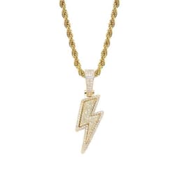 image-Hot Selling Lightning Hip Hop Pendant Micro-inlaid Zircon Hip Hop Fashion Trendy Hip Hop Jewelry