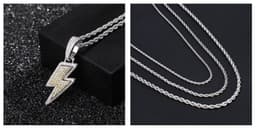 image-Hot Selling Lightning Hip Hop Pendant Micro-inlaid Zircon Hip Hop Fashion Trendy Hip Hop Jewelry