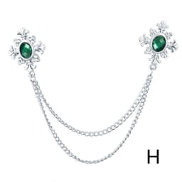 image-Fringed Rhinestone Cross Collar Chain Accessories Brooch Personalized Collar Pin