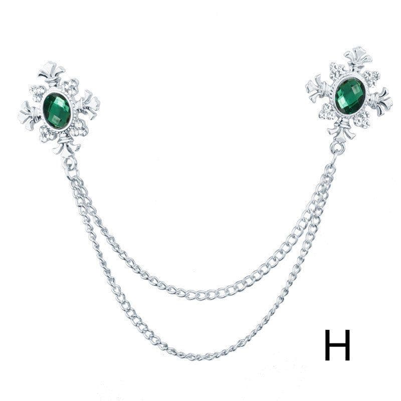 image-Fringed Rhinestone Cross Collar Chain Accessories Brooch Personalized Collar Pin