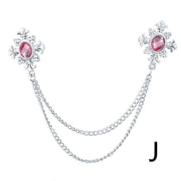 image-Fringed Rhinestone Cross Collar Chain Accessories Brooch Personalized Collar Pin