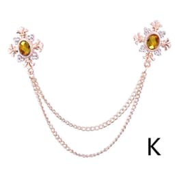 image-Fringed Rhinestone Cross Collar Chain Accessories Brooch Personalized Collar Pin