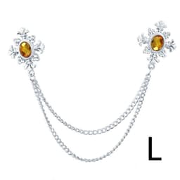 image-Fringed Rhinestone Cross Collar Chain Accessories Brooch Personalized Collar Pin