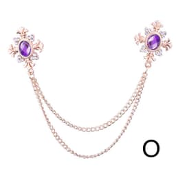 image-Fringed Rhinestone Cross Collar Chain Accessories Brooch Personalized Collar Pin
