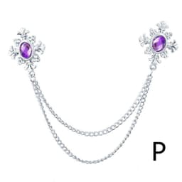 image-Fringed Rhinestone Cross Collar Chain Accessories Brooch Personalized Collar Pin