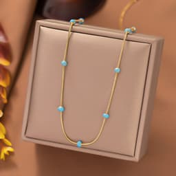 image-Titanium Steel Ball Drop Glaze Necklace For Women With A Colorless And Advanced Sense, Simple And Versatile Collar Chain Accessories