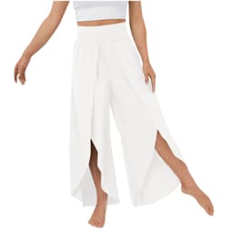 image-Loose Split Yoga Pants Summer Elastic High Waist Wide Leg Trousers Women's Fashion Versatile Clothing