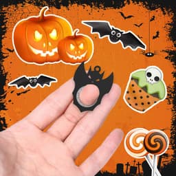 image-Halloween Creative Fidget Spinner Toy Bat Demon Ghost Keychain Hand Spinner Anti-Anxiety Toy Relieves Stress Bottle Opener Kids Toy