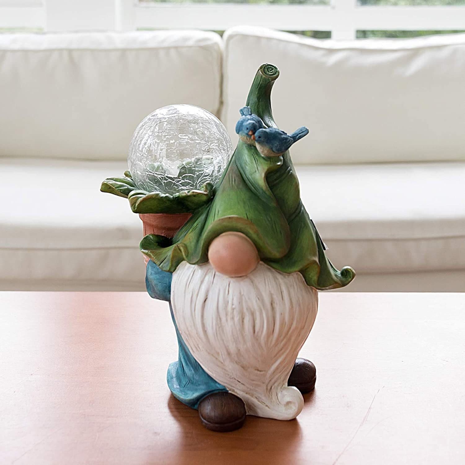 image-Meditation Dwarf Statue American Country Solar Luminous Dwarf Fairy Ornaments Garden Lawn Decoration