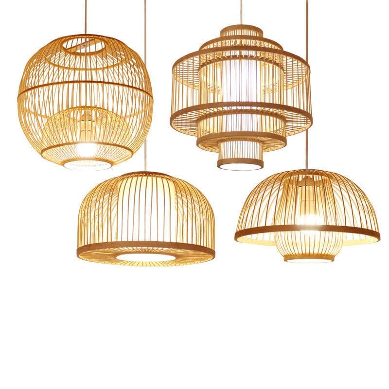 image-Chinese Style Bamboo Chandelier Creative Round Lobby Lobby Atmosphere