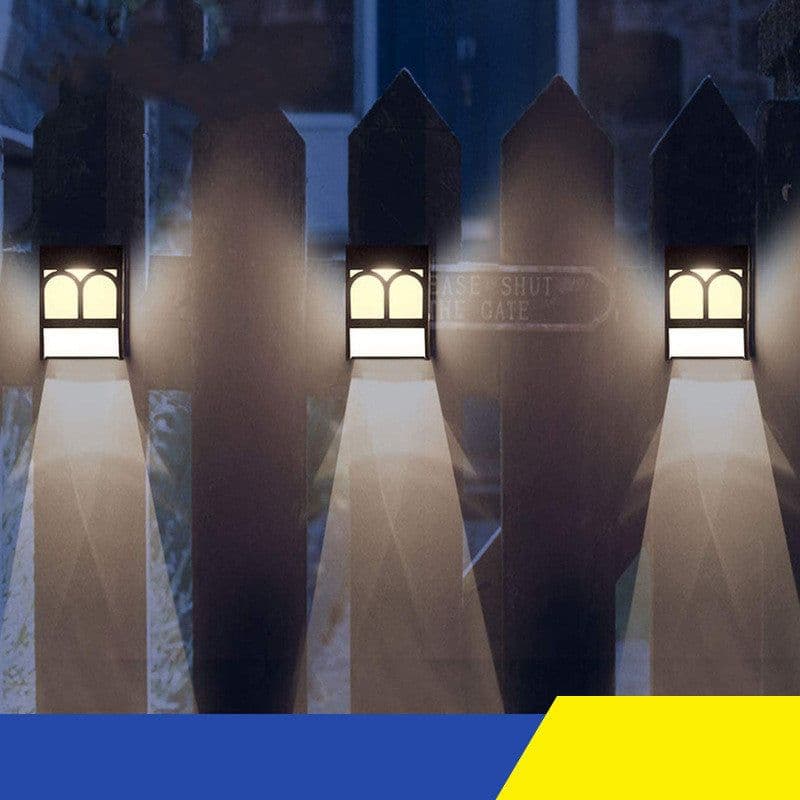 image-Solar Wall Lamp Outdoor Courtyard Home Yard Fence Wall Balcony Garden Villa Door Post Creative Decorative Lamp