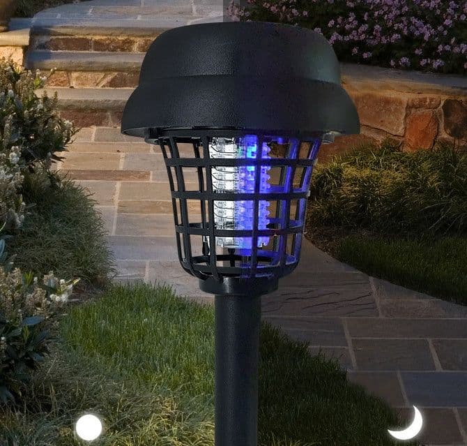 image-Cross-Border Solar Mosquito Killing Lamp Insecticidal WhiteLight Purple Outdoor Lawn Lamp LED Electronic Mosquito Repellent Lamp