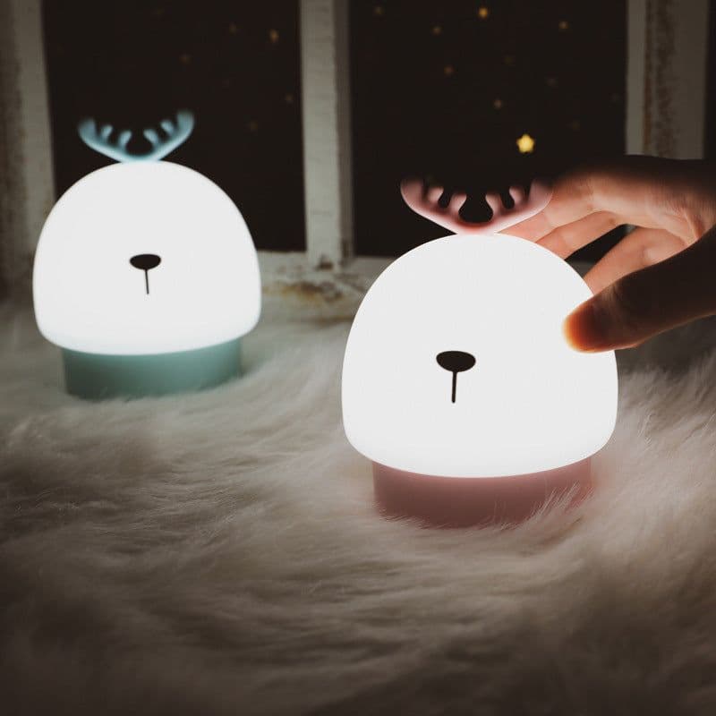 image-Cartoon Fawn Silicone Night Light Pats Eye Protection Breastfeeding Light Holiday Table White Night Light