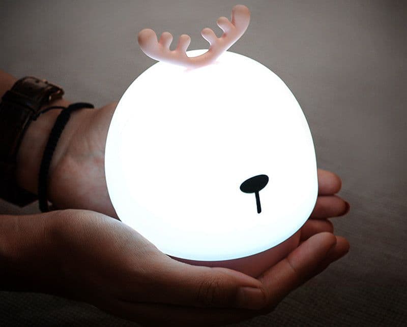 image-Cartoon Fawn Silicone Night Light Pats Eye Protection Breastfeeding Light Holiday Table White Night Light