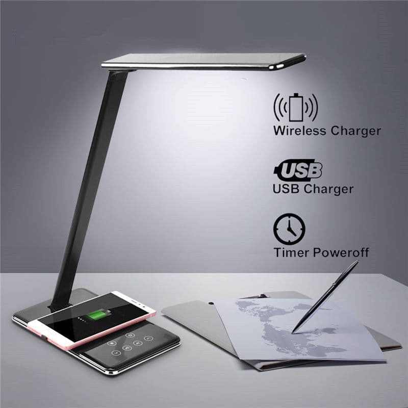 image-Huawei Apple Wireless Charging Desk Lamp LED Eye Protection Desk Lamp Bedside Folding