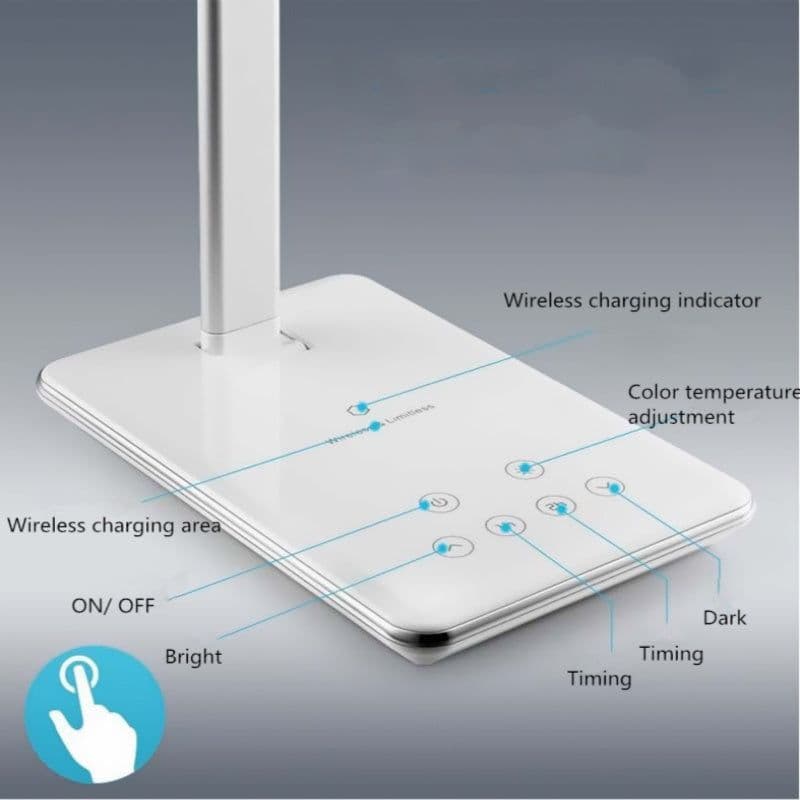 image-Huawei Apple Wireless Charging Desk Lamp LED Eye Protection Desk Lamp Bedside Folding