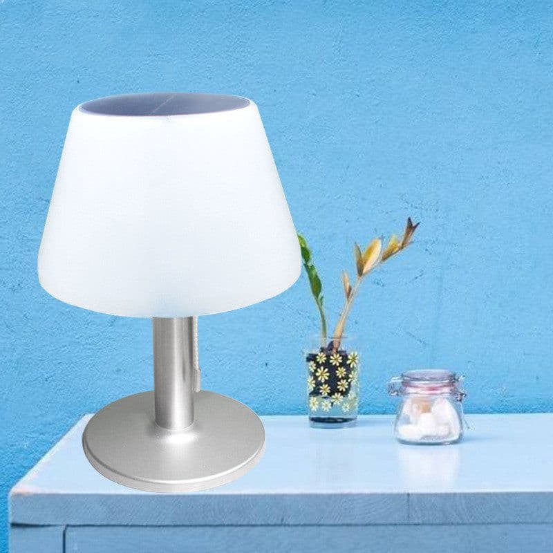 image-Stainless Steel Solar Table Lamp