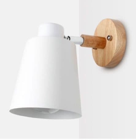 image-Bedside Wall Lamp Wooden Plug Switch Nordic Decorative Lamps