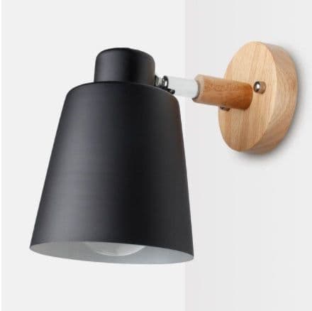 image-Bedside Wall Lamp Wooden Plug Switch Nordic Decorative Lamps