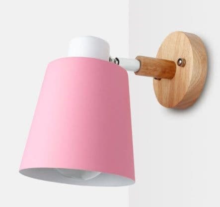 image-Bedside Wall Lamp Wooden Plug Switch Nordic Decorative Lamps