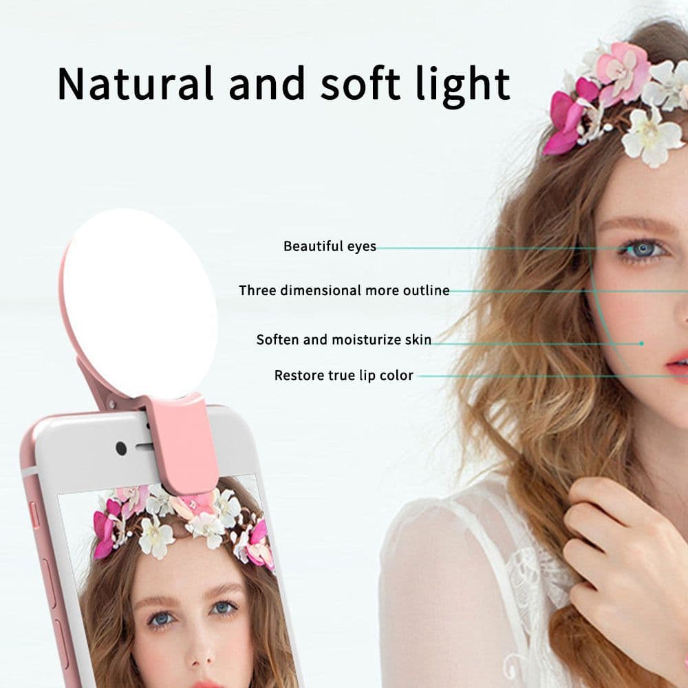 image-Mini Fill Light For Beauty Selfie Round Live Clip External LEDmini Small Q Mobile Phone Selfie Fill Light