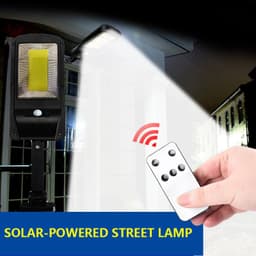 image-Solar Rechargeable Street Light Outdoor Waterproof Human Body Induction Remote Control COB Wall Light Garden Lighting