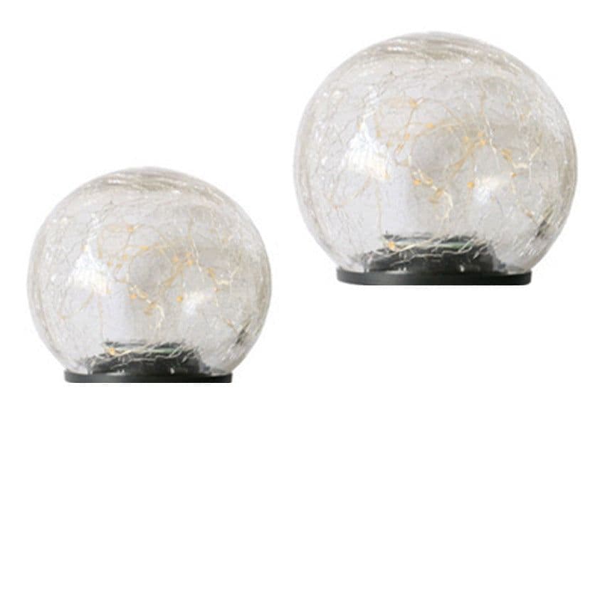 image-Cracked Glass Ball LED Solar Light Solar Power Garden Light Outdoor Waterproof Ground Lamp Buried Light for Path Yard Lawn