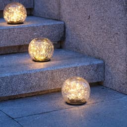 image-Cracked Glass Ball LED Solar Light Solar Power Garden Light Outdoor Waterproof Ground Lamp Buried Light for Path Yard Lawn